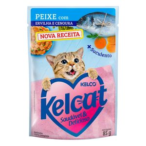 Comida para gatos Kelcat pescado guisantes (85 gr)