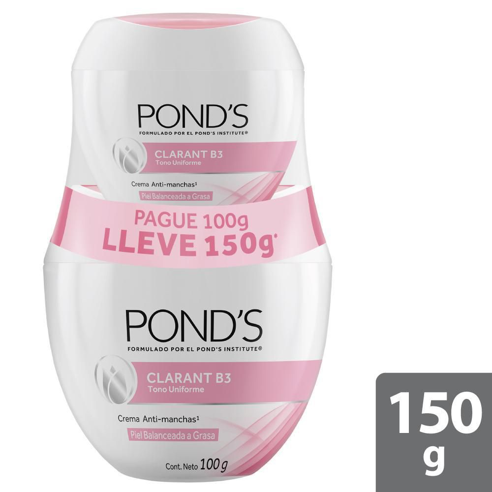 Crema facial PONDS clarant B3 piel grasa (150 gr)