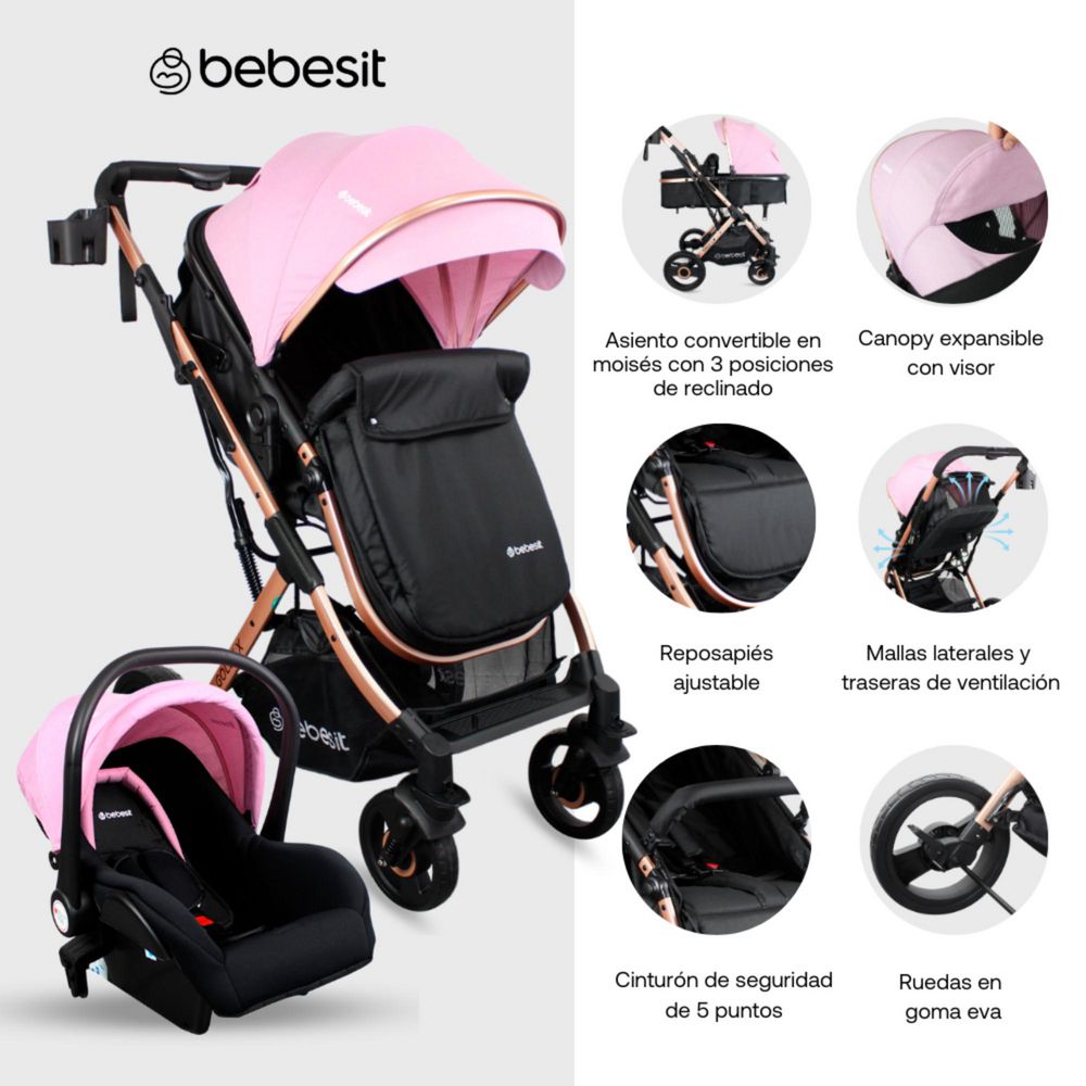 Coche De Bebe Con Portabebe Travel System Gold Lx BEBESIT