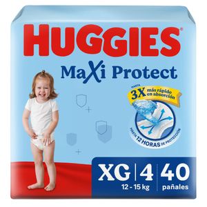 Pañales HUGGIES triple protección 4XG (40 und)