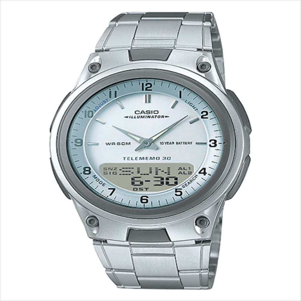 Reloj Casio Análogo Digital Caballero AW-80d-7AV Plateado