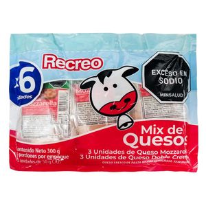 Mix Queso RECREO 3 Unidades Mozarella 50 Gr (1 und)