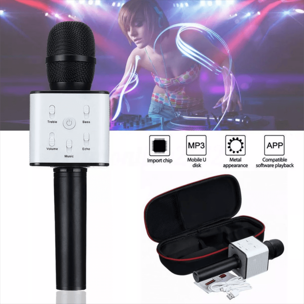Micrófono Karaoke Q7 Parlante Inalambrico Bluetooth Sd – COLMETECNO