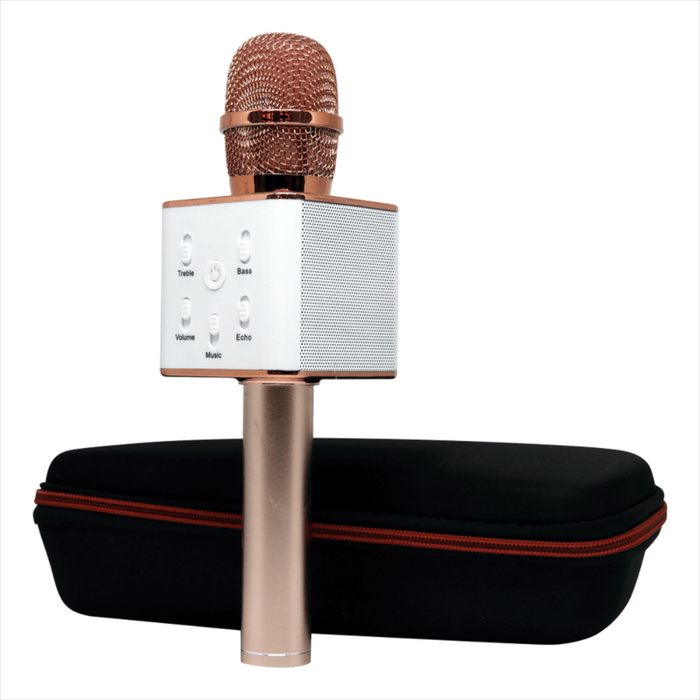 Micrófono Karaoke Q7 Parlante Bluetooth Recargable USB SD - ROSA