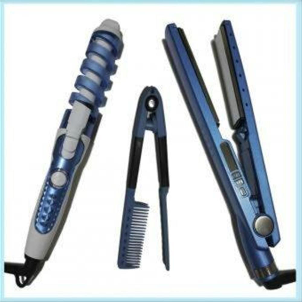 Rizador Curl Perfect + Plancha Nanotecnologia Digital+ Peine