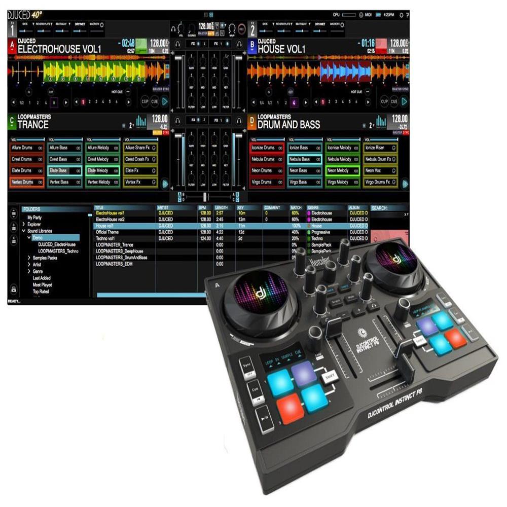 Controlador Dj Hercules Control Instinct P8 Con Pulseras Led img #3