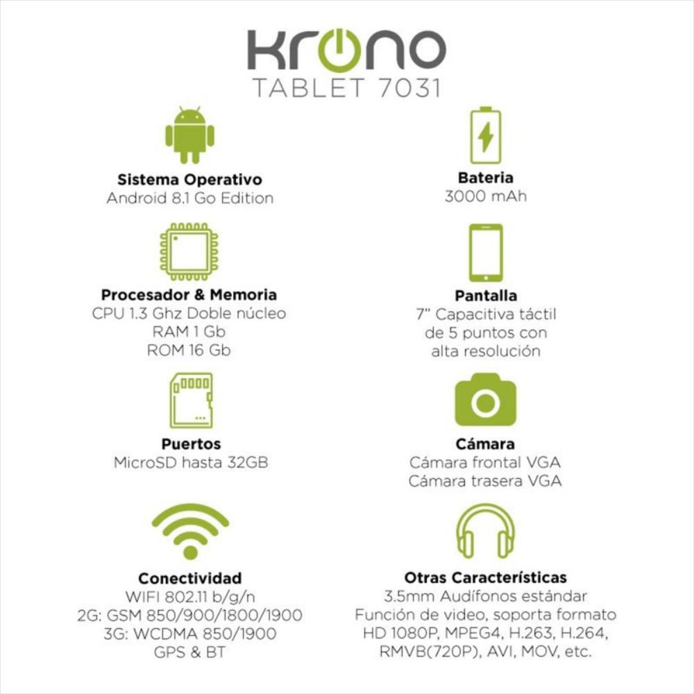 Tablet Krono 7031 Verde img #3