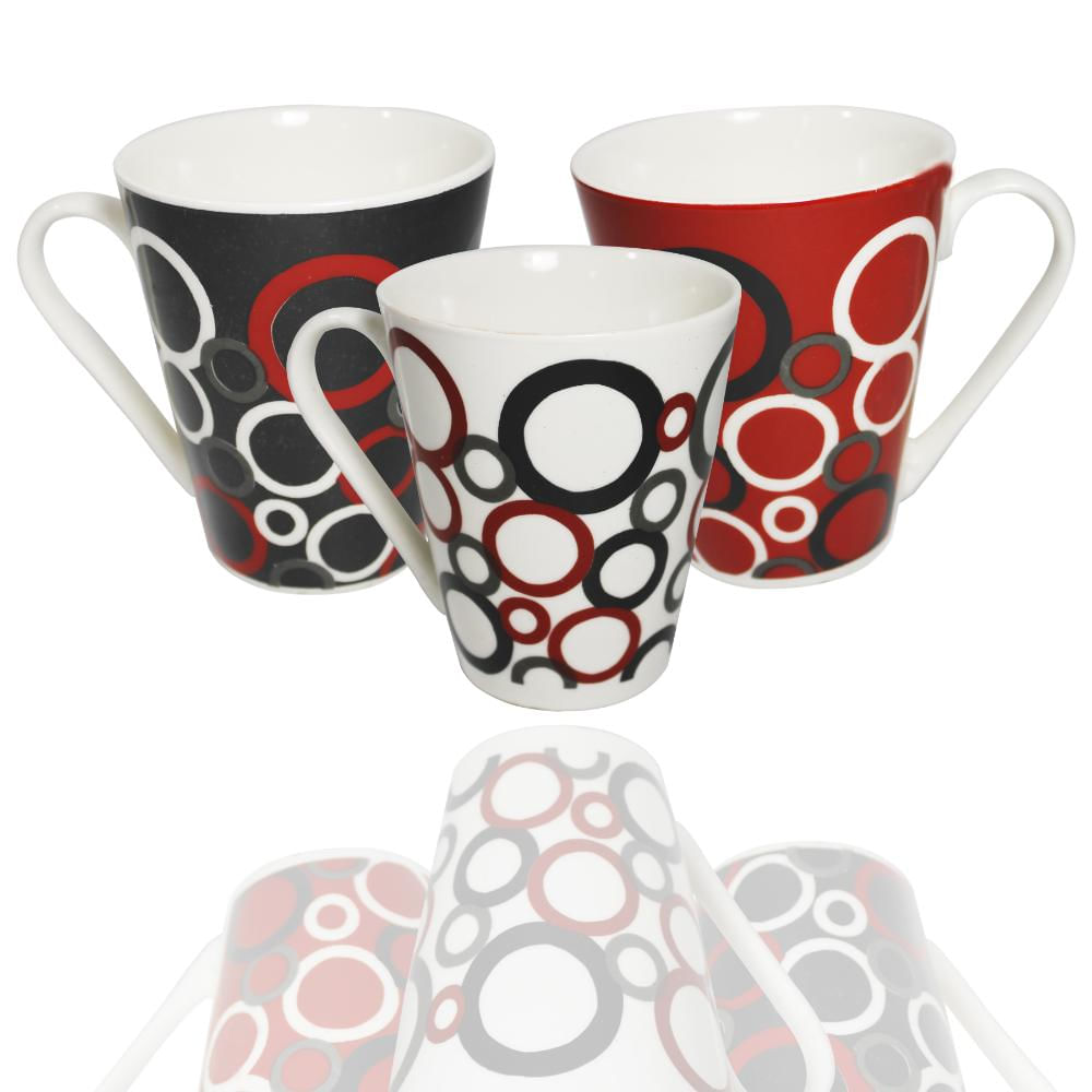 Juego De Pocillos Para Chocolate O Cafe En Ceramica Importados X 3 Rojo