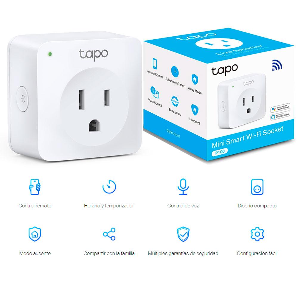 TP-Link TAPO P100 - Mini Enchufe Inteligente Wi-Fi, óptimo para programar  el encendido/apagado y ahorrar energía, no… - Domótica Económica