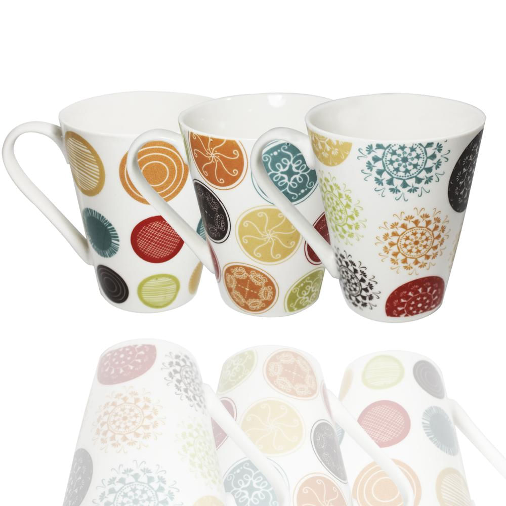 Juego De Pocillos Para Chocolate O Cafe En Ceramica Importados X 3 Colores