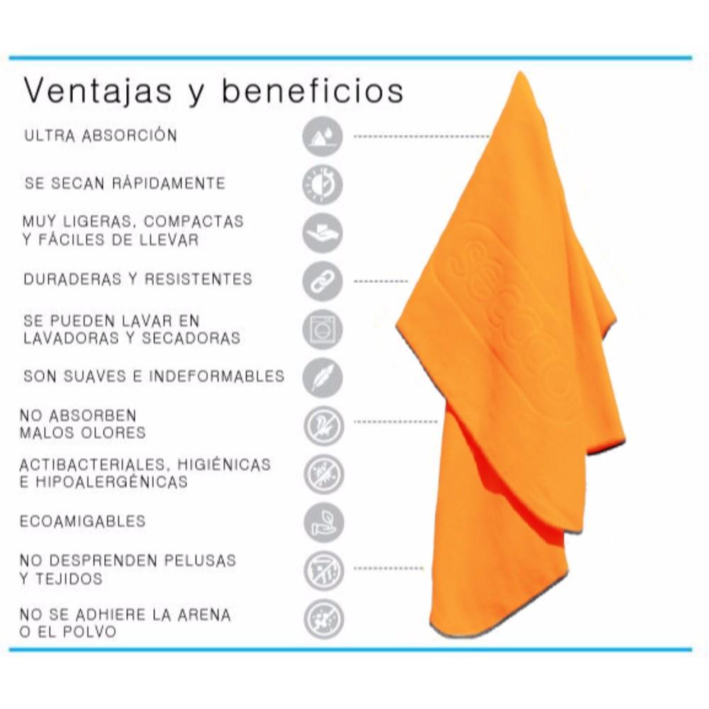 Toalla Deportiva De Microfibra SECCCO Anaranjado  L img #2