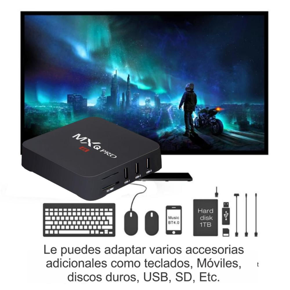Convertidor A Smart Tv Box Mxq Pro 4K Wifi 2Gb + 16Gb Android 9