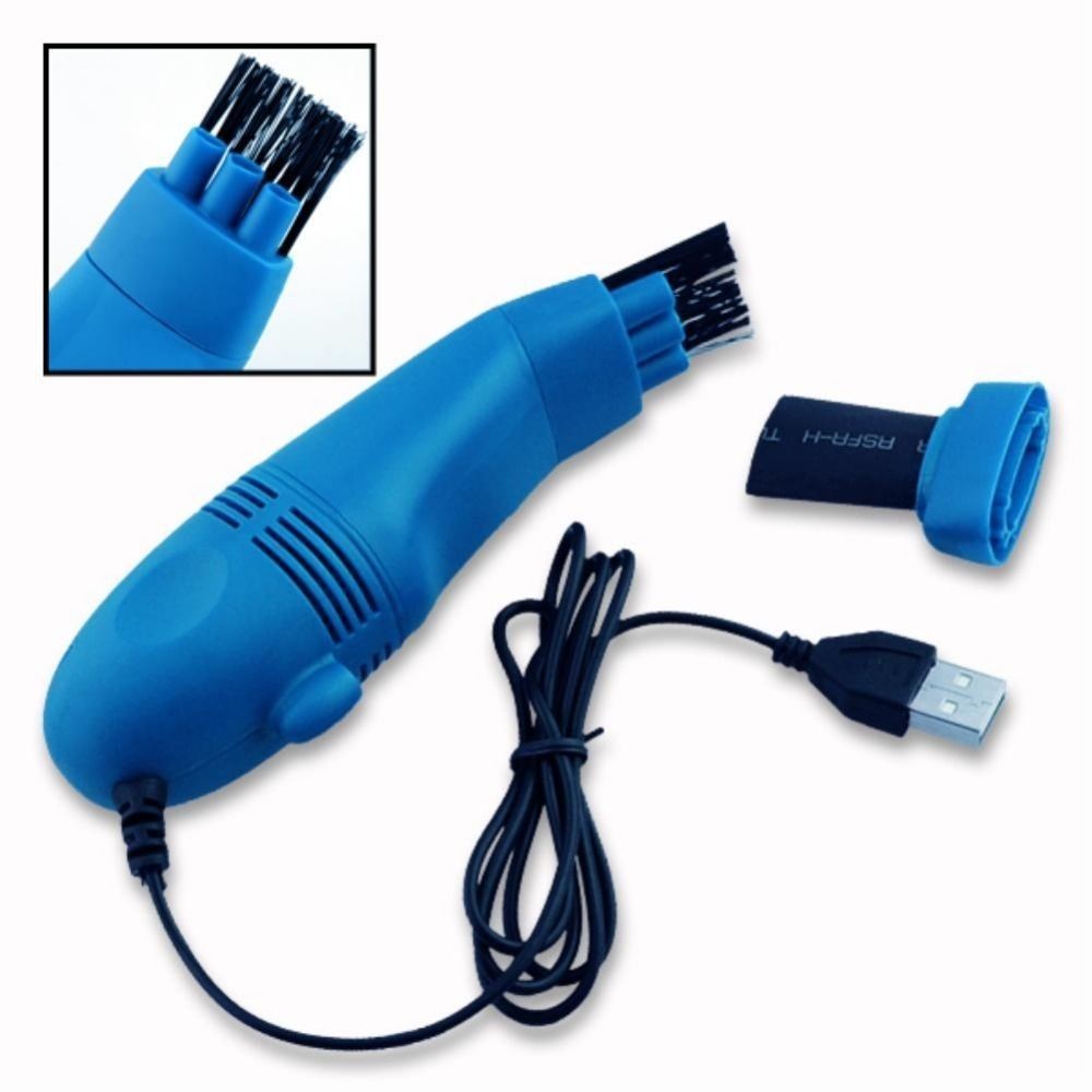 Kit Mini Aspiradora Usb Teclado Polvo Azul