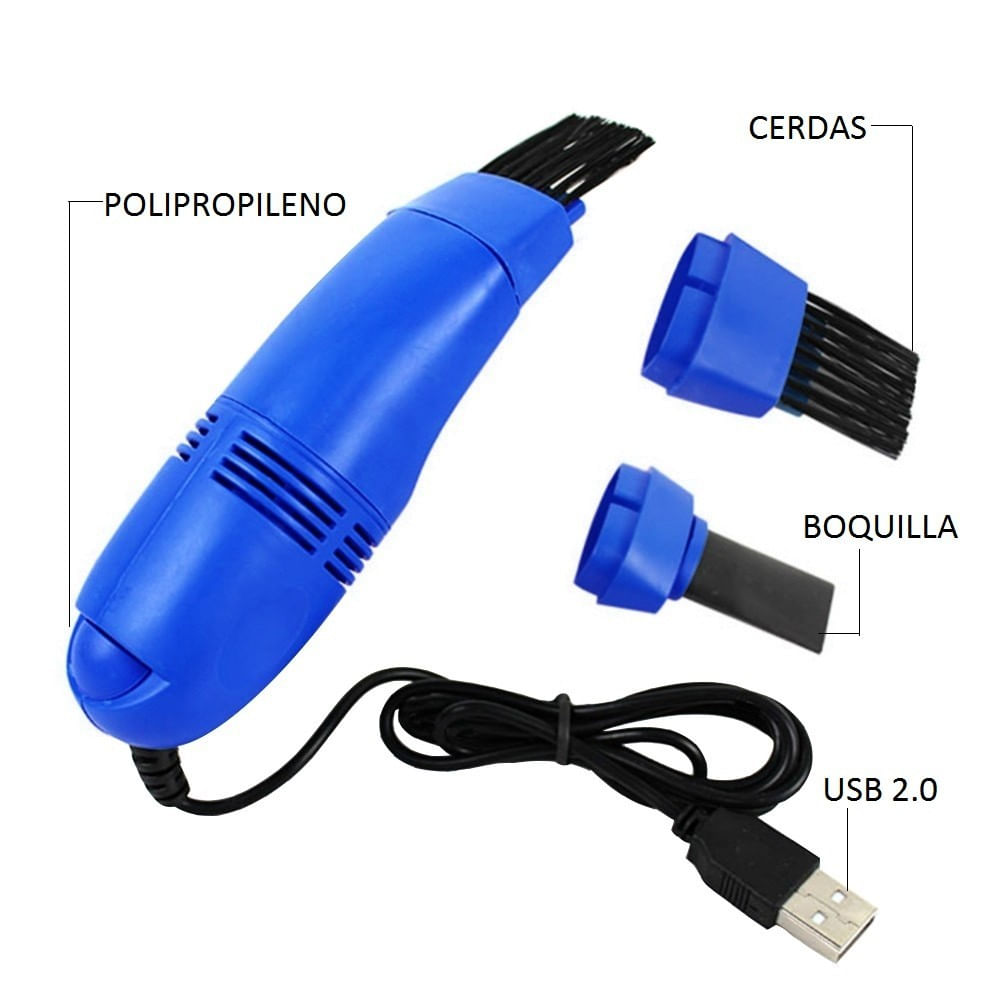 Kit Mini Aspiradora Usb Teclado Polvo Azul img #5