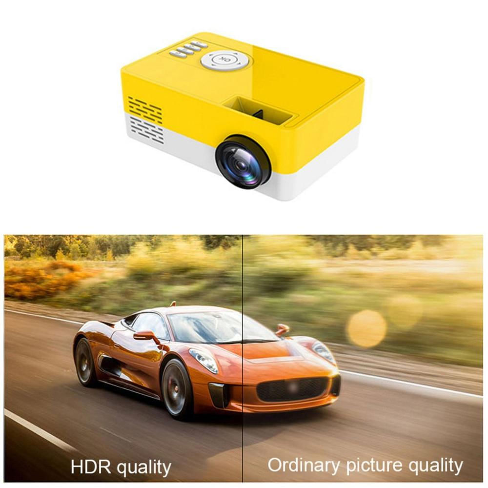 Proyector Pequeño, Batería 1300 MAh Mini Proyector HD Compacto Amarillo con  Altavoces para Dormitorio Exterior (Enchufe de la UE) : :  Electrónica