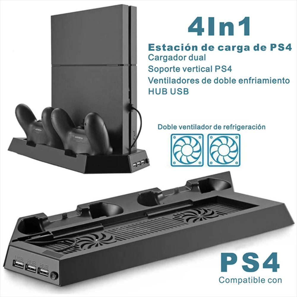 Ps4 Consola Vertical Soporte 2 Controlador Cargador Base De Carga