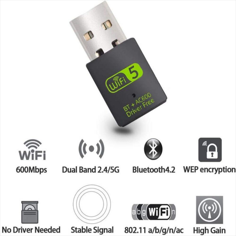 Adaptador Bluetooth Usb Wifi 600 Mbps img #2