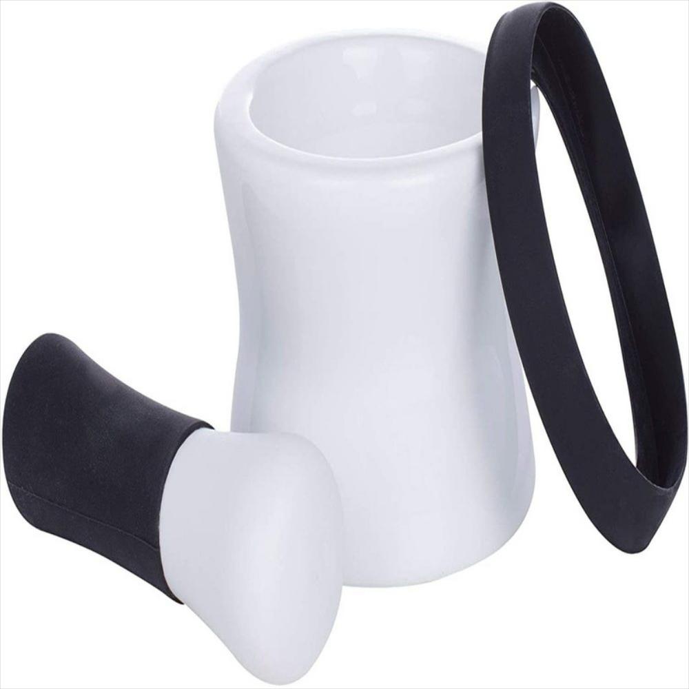 Mortero Y Mazo De Porcelana Con Base De Silicona Negro img #2