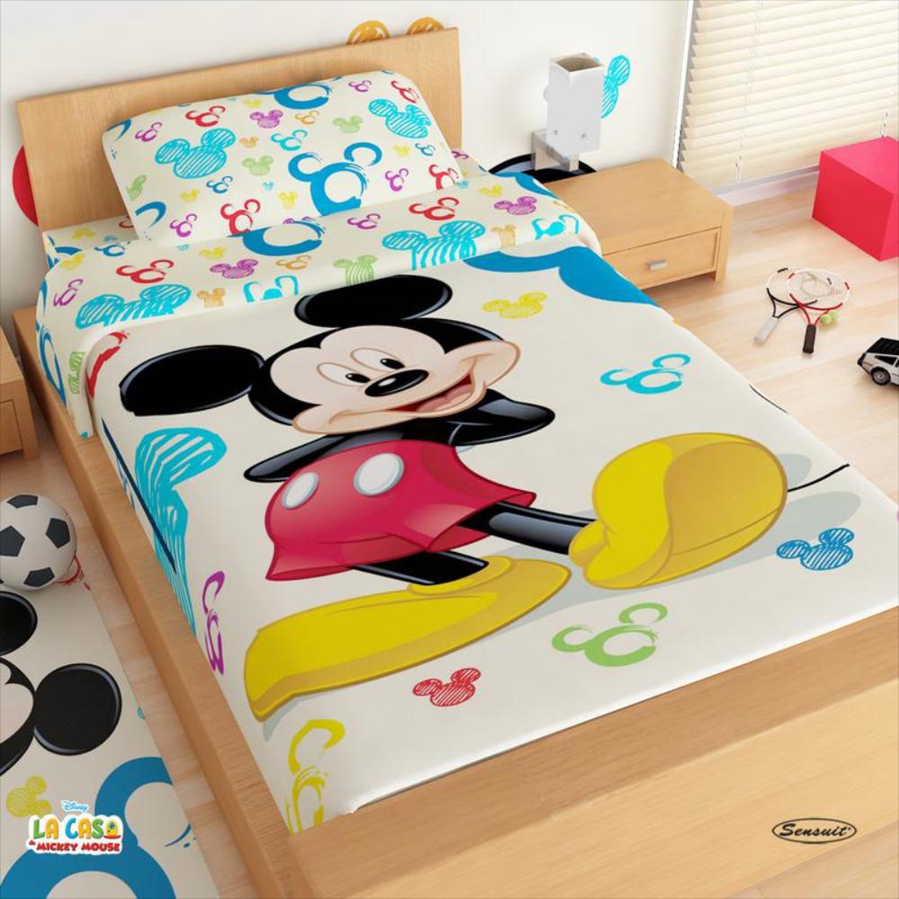 Sabana 3 Pcs Microfibra Mickey 100X190cm Disney img #1