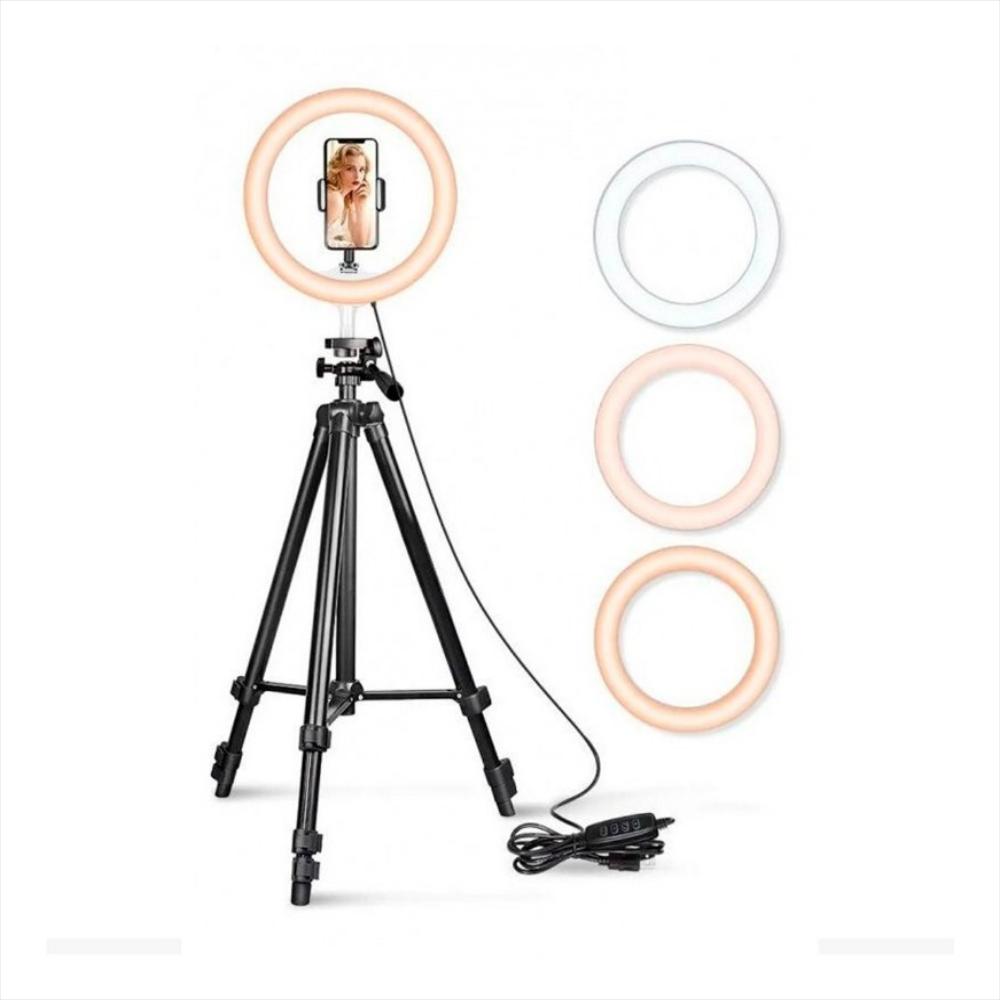 Aro Luz Led Profesional 33 Cms + Tripode + Base Celular
