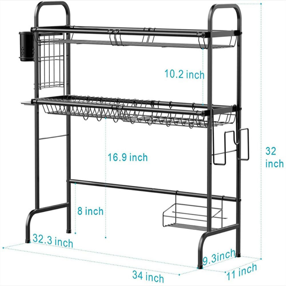 Estante De Platos De Pie Curvo Estable Y Ganchos Para Objetos img #2