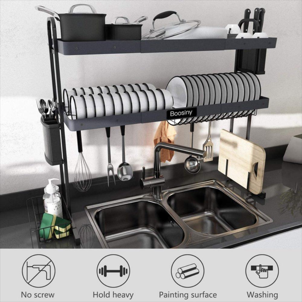 Organizador De Rejilla Para Platos De Cocina Expandible 2 Niveles