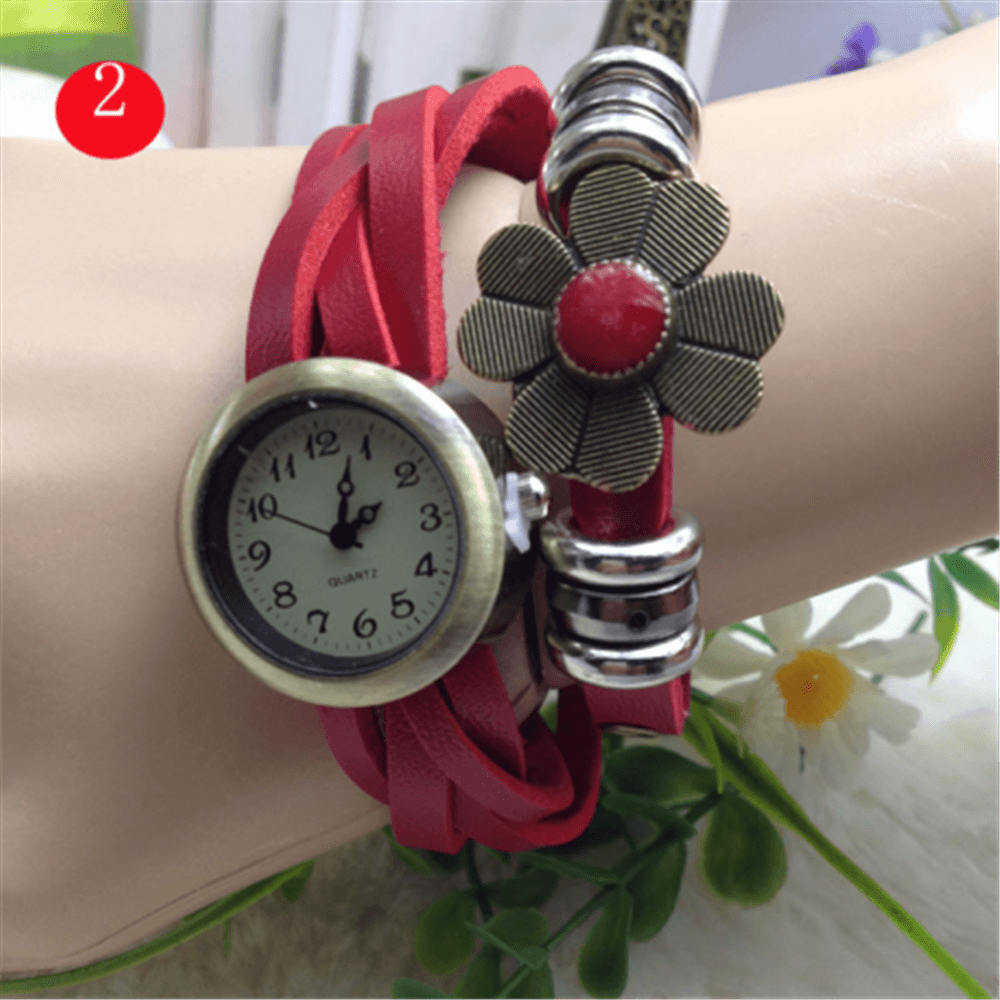 Reloj Flor Vintage Rojo Dayoshop 16D5 img #1