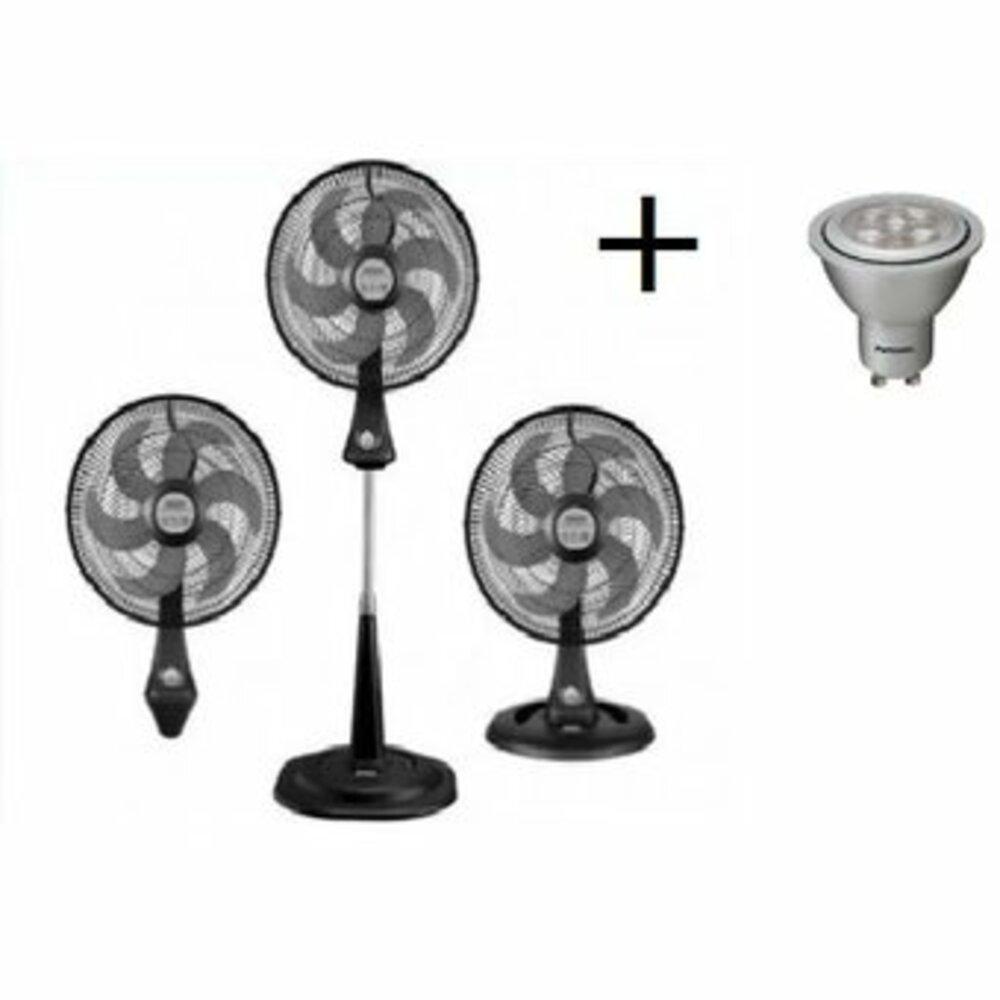 Ventilador Samurai Tsmax 3N1 Negro+Bombillos Led Panasonic