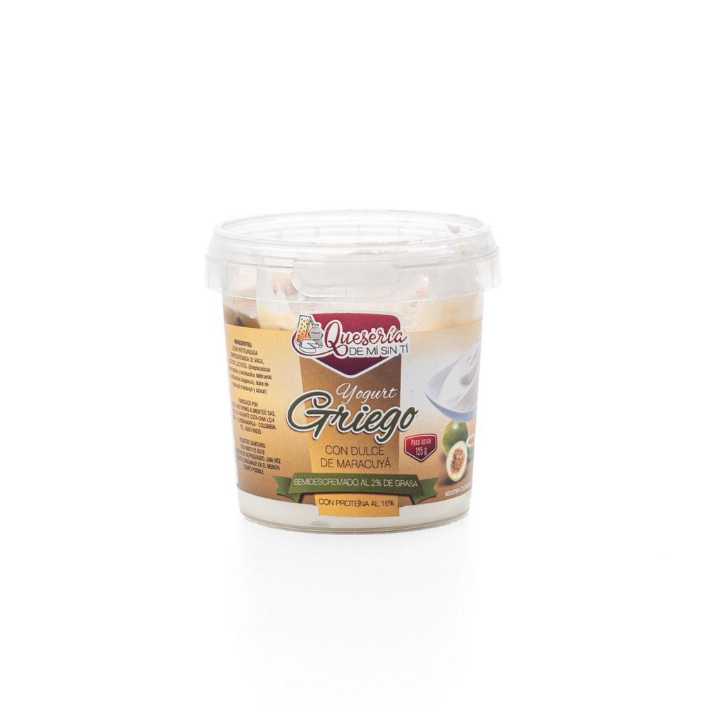 Yogurt griego maracuyá QUESERIA DE MI SIN TI 125 Gramo img #1