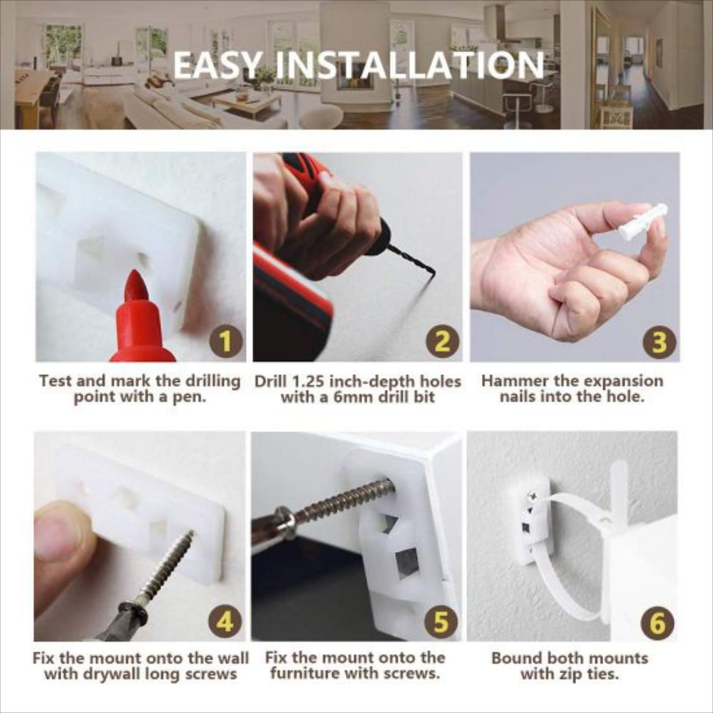 Kit De 10 Unidades De Correas Para Anclajes De Muebles img #4