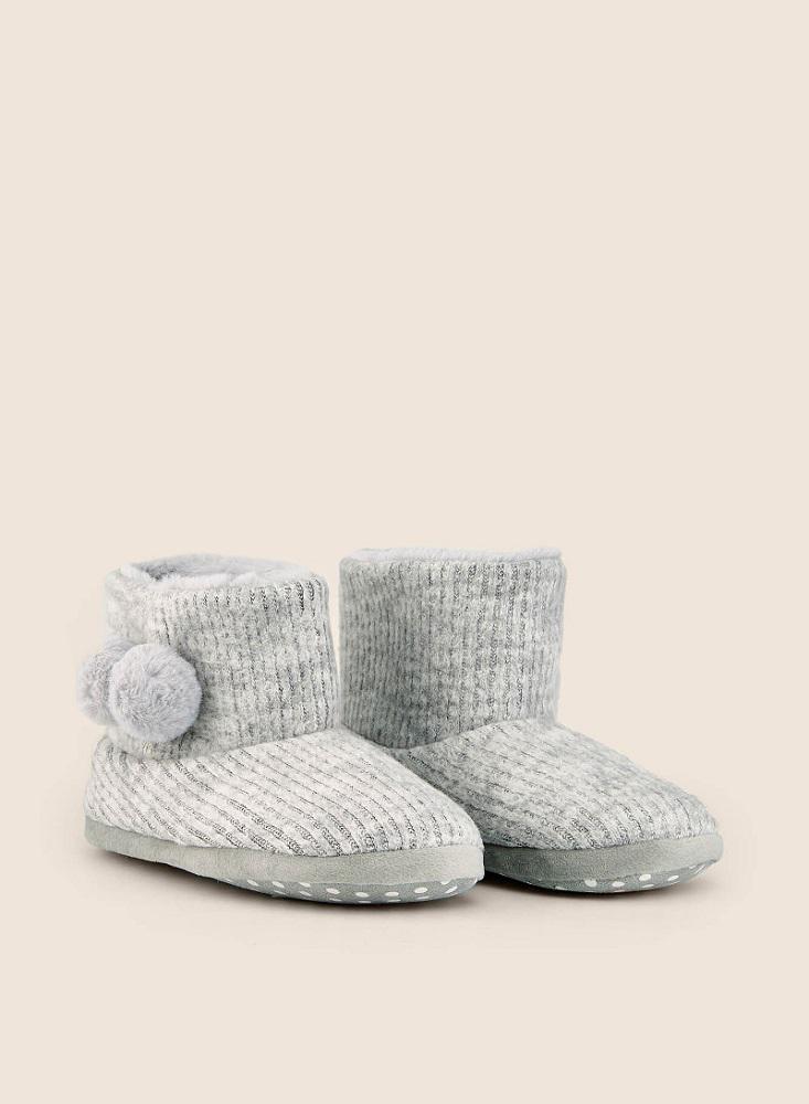 Zapatillas Casa Tipo Bota Grises