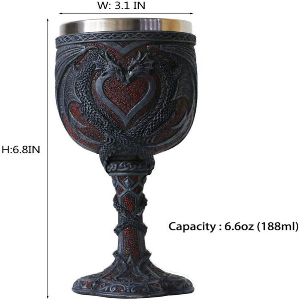 Copa De Vino Medieval De Doble Dragón img #3
