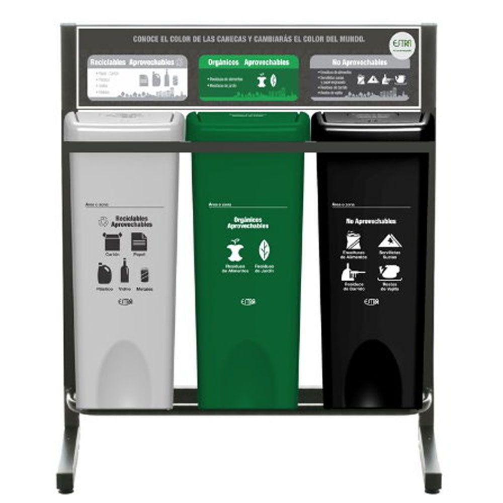 Punto Ecológico 3 Puestos 53L Estra 4-1042753 -Multicolor img #1