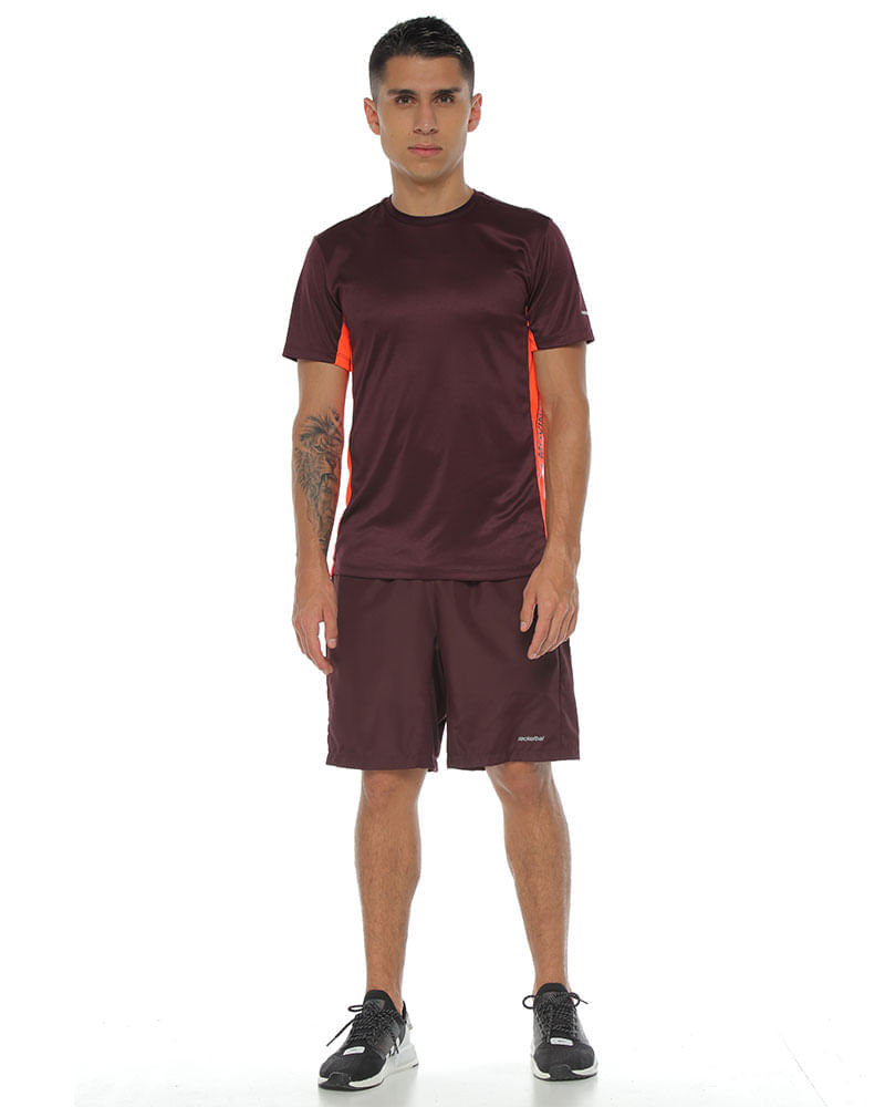 Camiseta Deportiva manga corta, color berenjena para hombre img #4