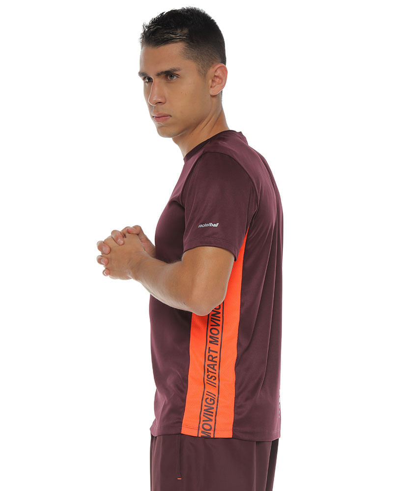 Camiseta Deportiva manga corta, color berenjena para hombre img #2
