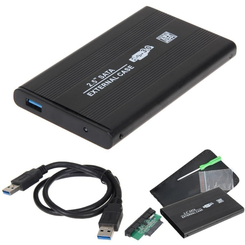  Caja De Disco Duro Carcasa USB 3.0/2.0 5Gbps 2.5 Pulgadas SATA  Cierre Externo Caja De Disco Duro HDD Para PC - Negro USB 2.0 : Electrónica