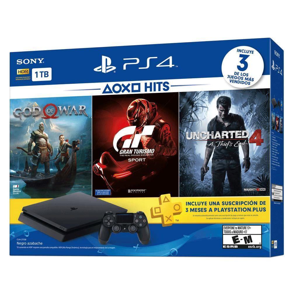 TUPI S.A. - JUEGO ELECTRONICO PLAY STATION 4 SONY 1TB SLIM +3 JUEGOS