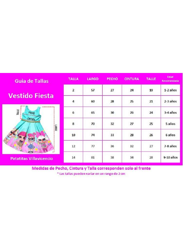 Medidas de vestido para niña de 4 outlet años