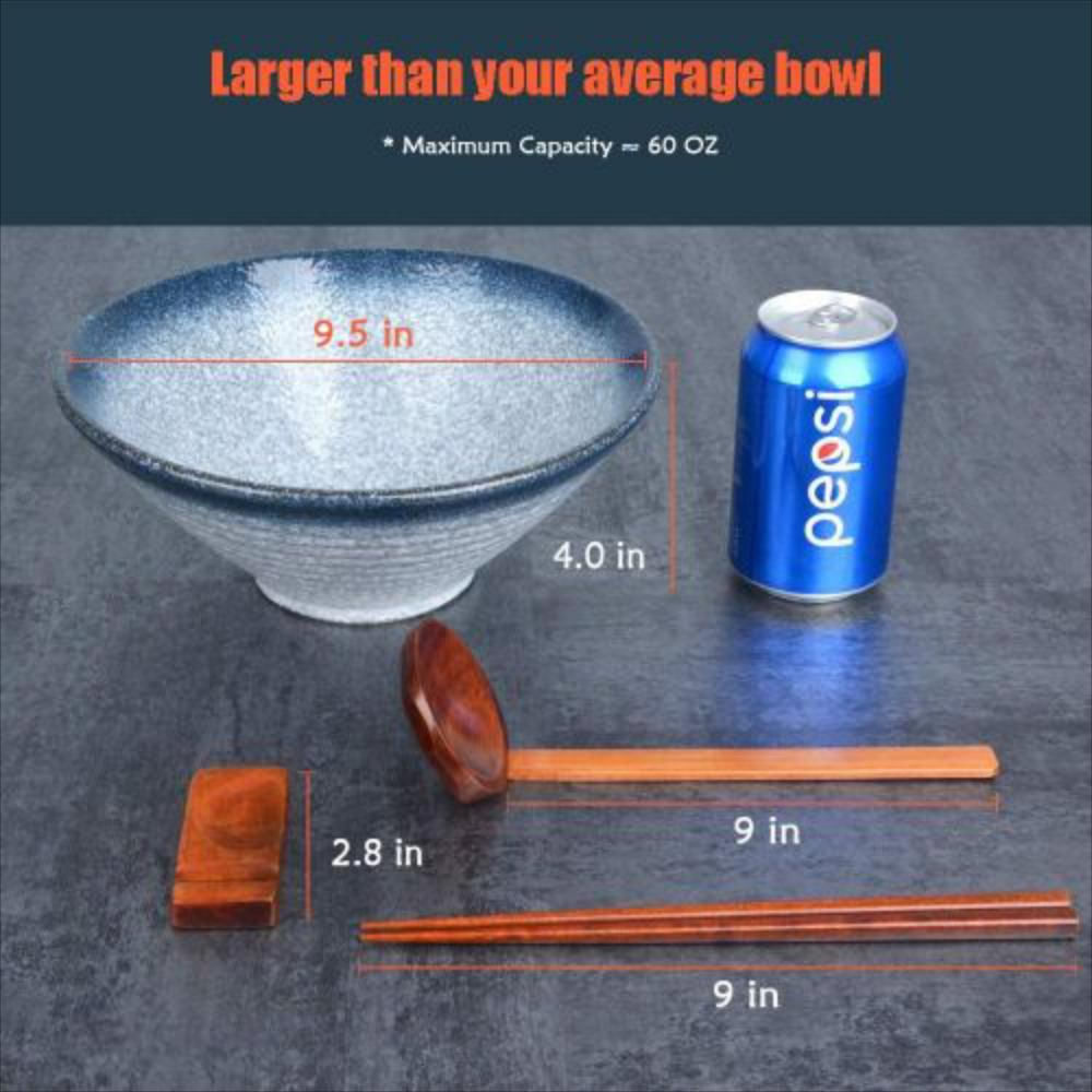 Cuencos De Cerámica Japoneses Con Palillos Y Estantes img #3