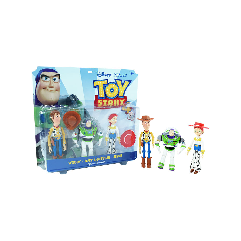 Set Figuras de Acción Toy Story Buzz Woody Jessie 19cm