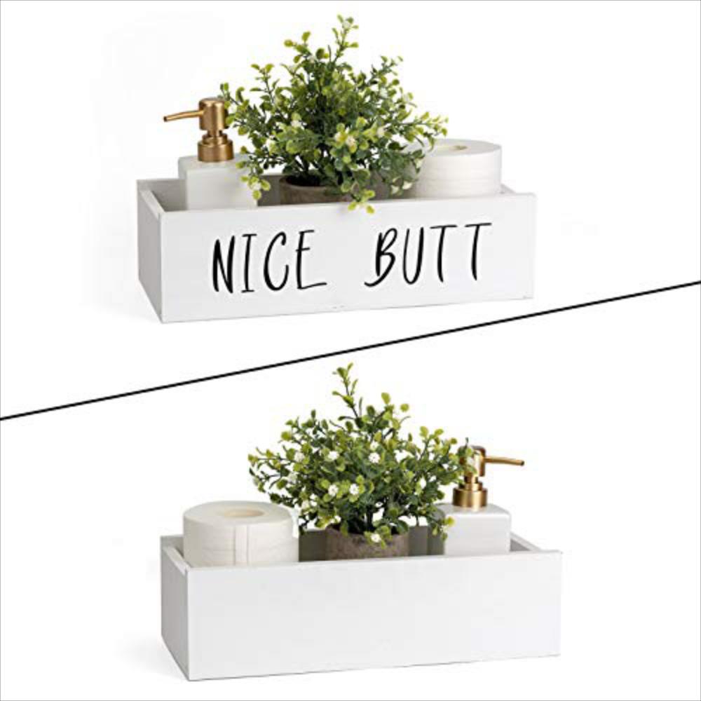 Bonita Caja De Madera Con Estilo Rústico Y Campestre Para Baño,