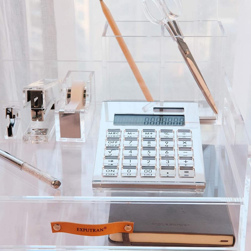 Calculadora Acrílica Con Soporte De 12 Dígitos Pantalla Lcd img #2