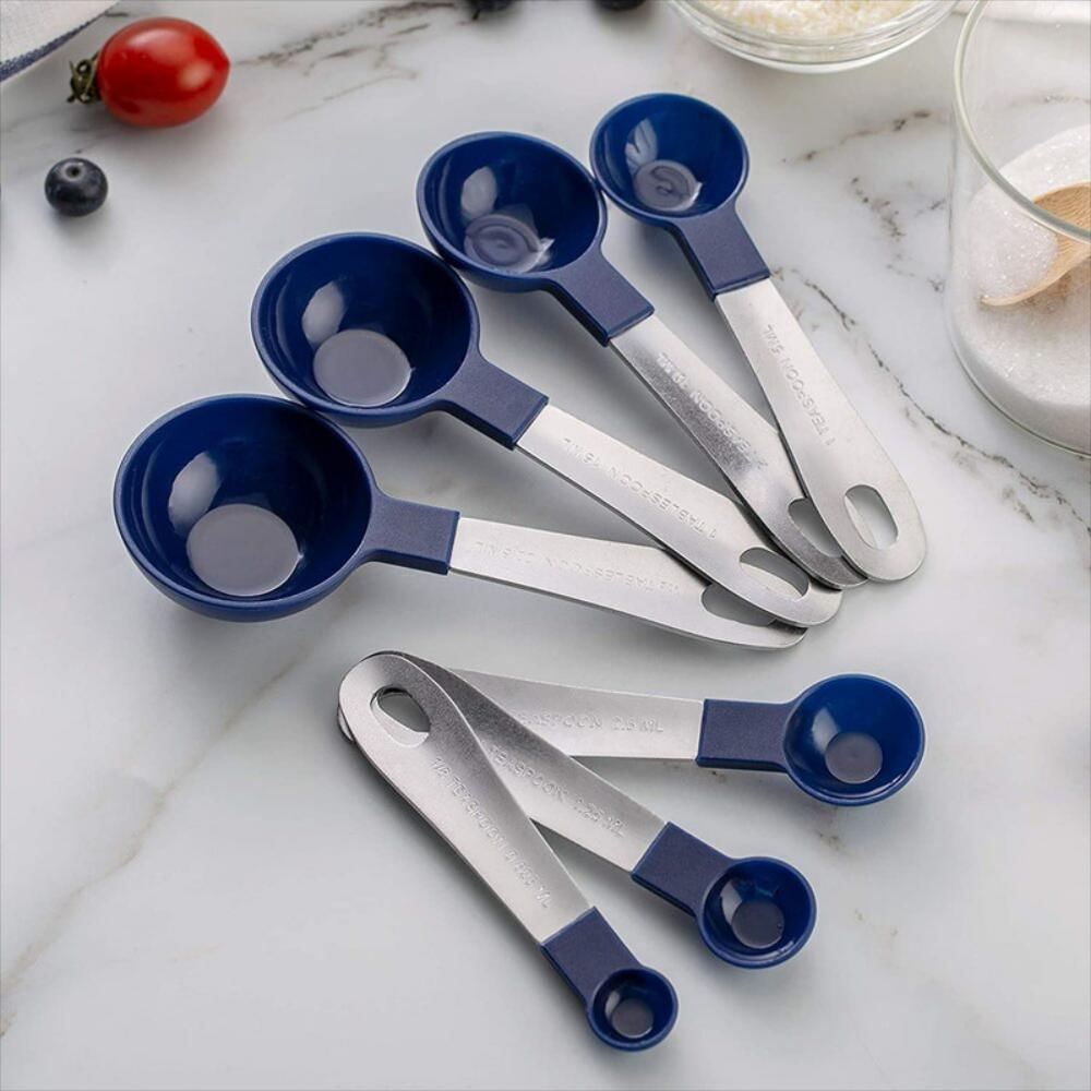 Juego De 12 Tazas Y Cuchara Medidora Asas De Acero Inoxidable img #3