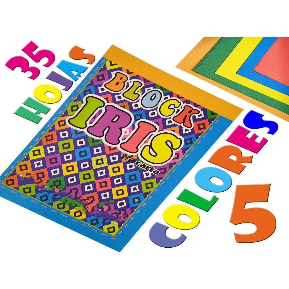 Block Iris Colores Media Carta X4 img #2
