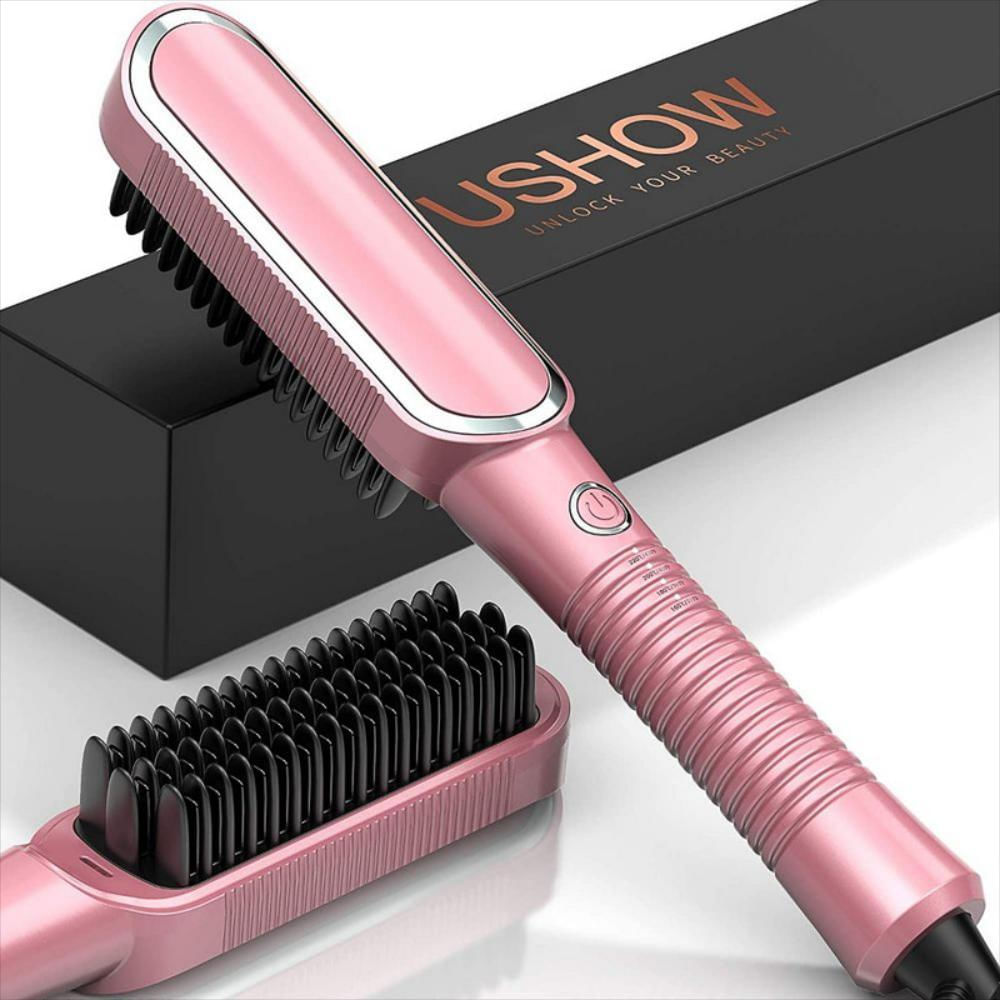 Cepillo De Aire Caliente Iónico Cerámica Antifrizz 2 En 1