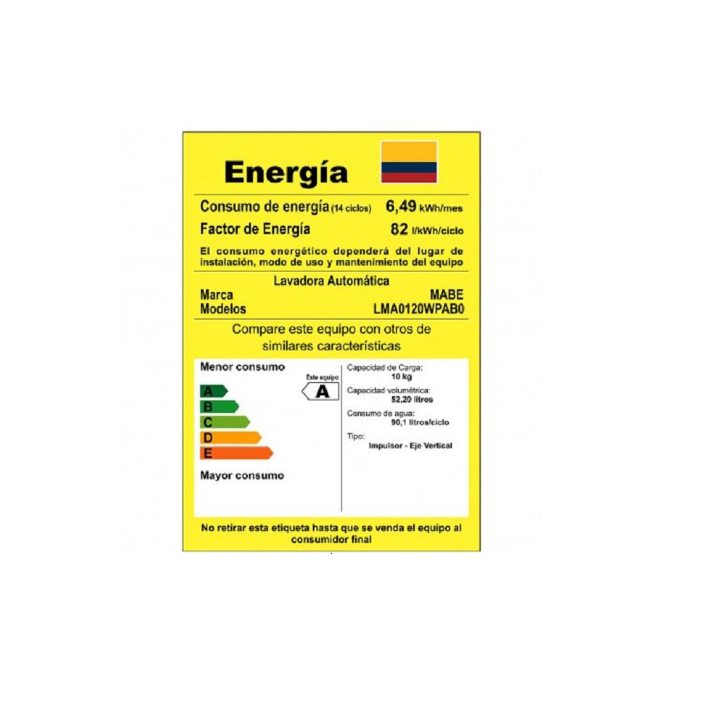 Lavadora Mabe 10 Kilogramos Gris Cs Lma0120wpab img #5