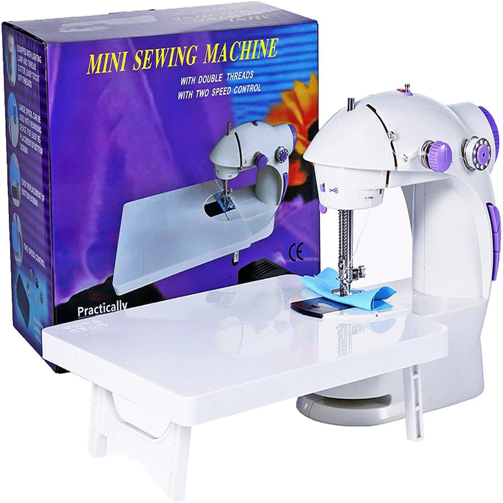 Mini máquina de coser de mano máquina de coser para principiantes, máquina  de siembra con luz de mesa de extensión, kit de costura, productos de