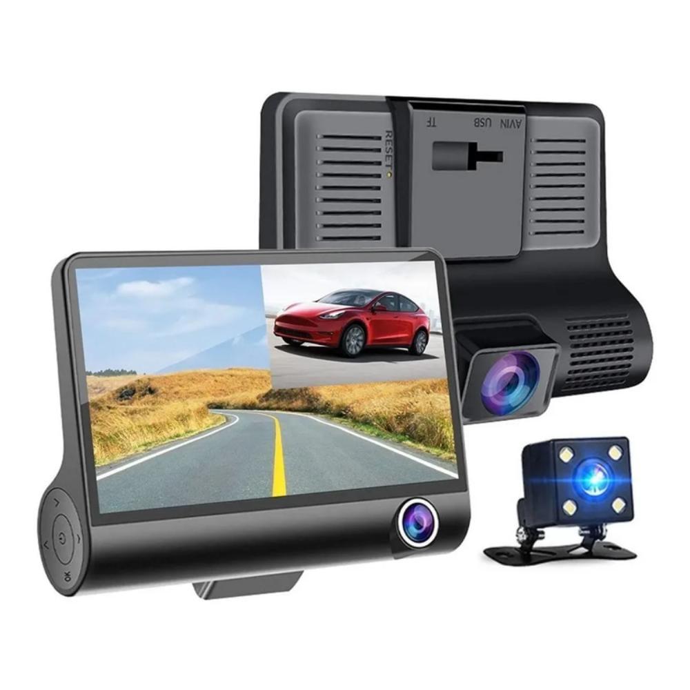  LYHSH Cámara para coche D-V-R Dash Cam grabadora de vídeo 3 en  1Vista trasera cámara dual Full HD cámara de coche 3.6 Ciclo de grabación  de visión nocturna G-sensor Dashcam para
