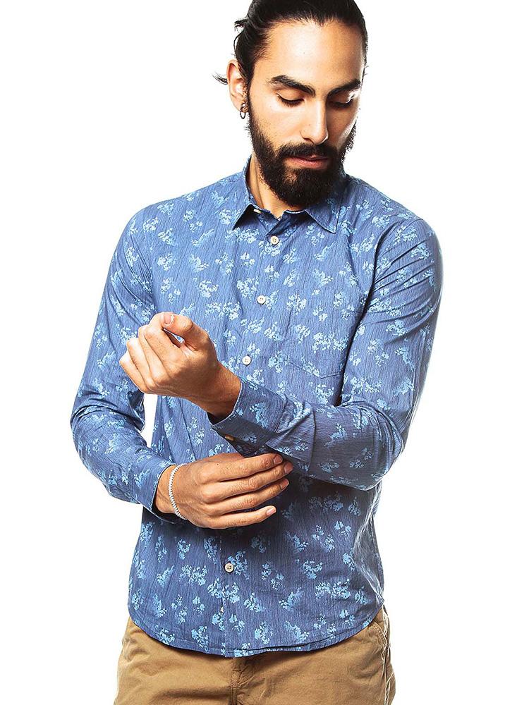 exito.com | Camisa Manga Larga Thompson Color Siete para Hombre Azul