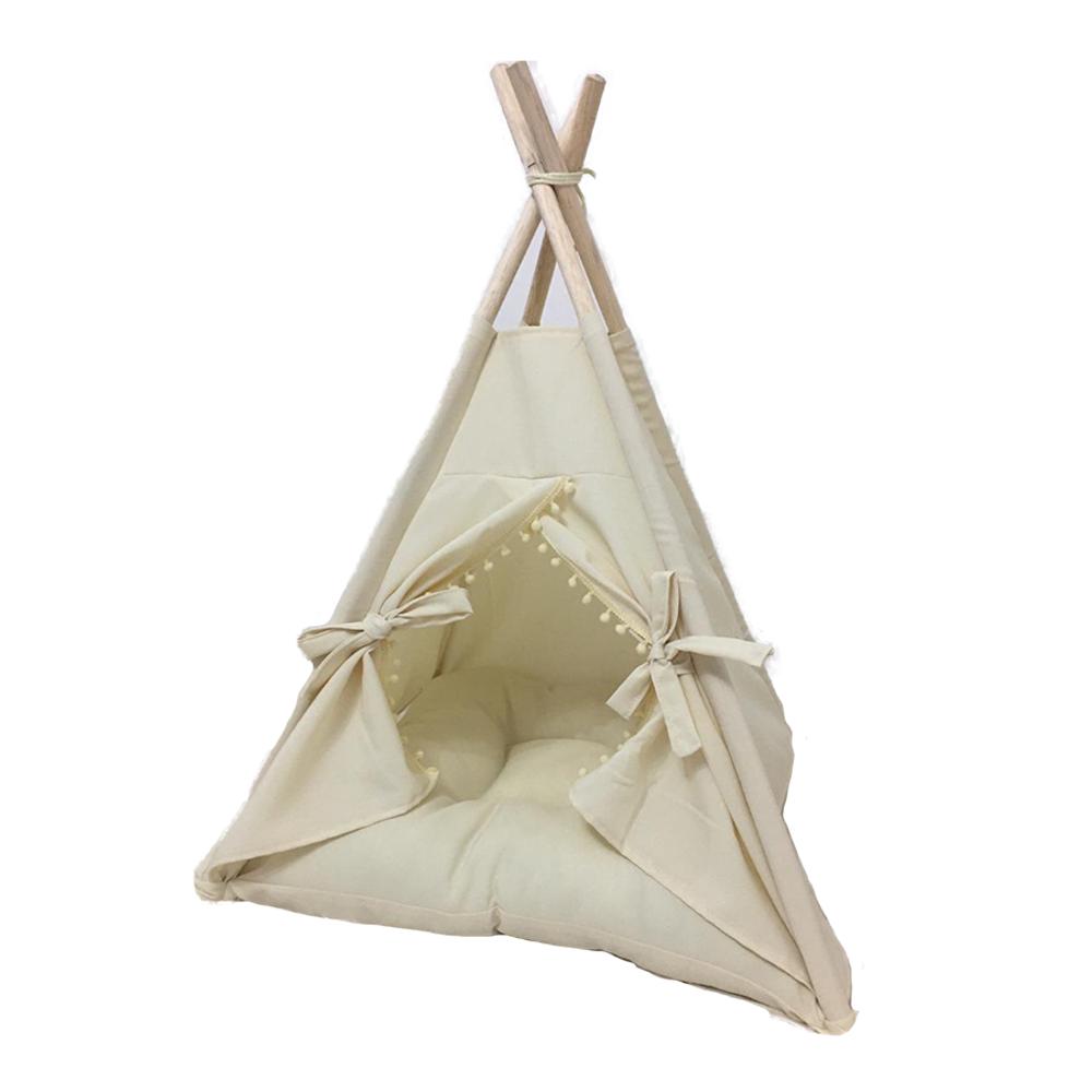 Tipi Para Mascotas Carpa, Teepee, Casa Perros O Gatos Emiliab Store Beigeplano2 img #2